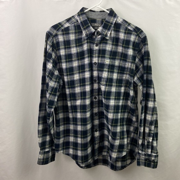 Vtg Eddie Bauer Mens Thick Flannel Sz L Button Up - Picture 1 of 9